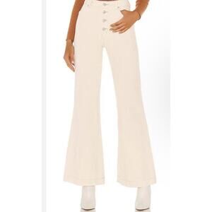 Rolla's East coast Flare Jeans Pants High Rise Button Fly Cream Cream Size 24